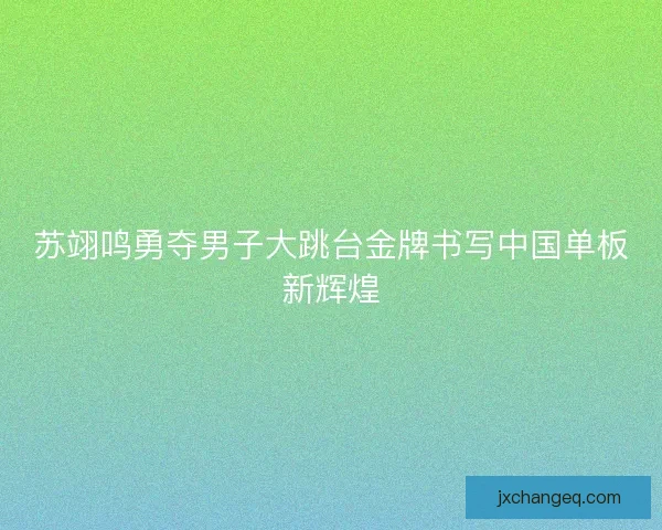 苏翊鸣勇夺男子大跳台金牌书写中国单板新辉煌